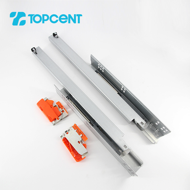 Heavy duty Telescopic undermount drawer slides soft close concealed slide drawer rails