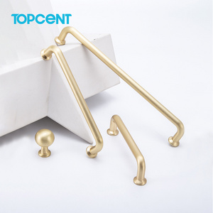 Topcent OEM Zinc Kitchen Furniture Cabinet Handle Door Knob Gold And Black Push Long Profile Closet Handles