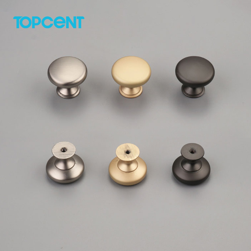 Topcent Zinc Alloy Black Gold Solid Drawer Knobs Kitchen Cupboard Door Metal Pulls Furniture Handle Cabinet Handles