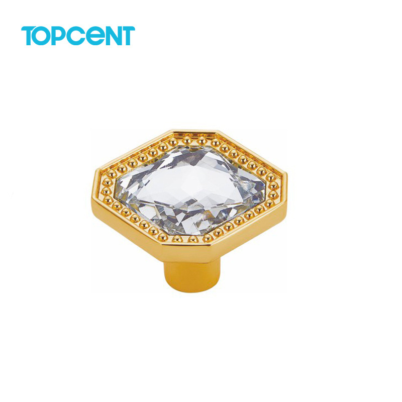 TOPCENT Zinc Alloy Hardware Diamond Clear Crystal Glass Pull Handle Knobs Furniture Door Drawer Cabinet Kitchen Bedroom Dresser