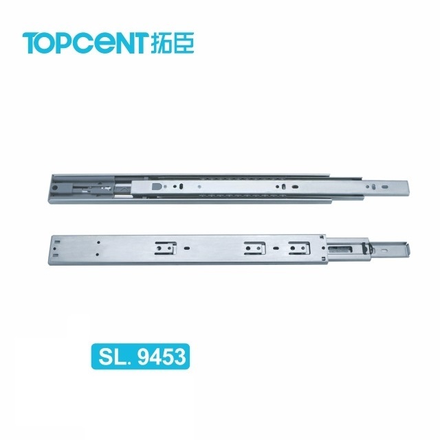 Topcent Push Open Touch Open Cabinet Drawer Slide Soft Close Ball Bearing Telescopic Channel Rails