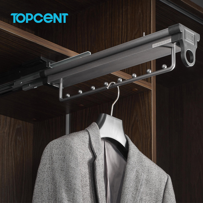 MA.1110 Top-mounted Hanger Rail Pull-Out Closet Rod Telescopic Wardrobe Pull Out Clothes Hanger Rail