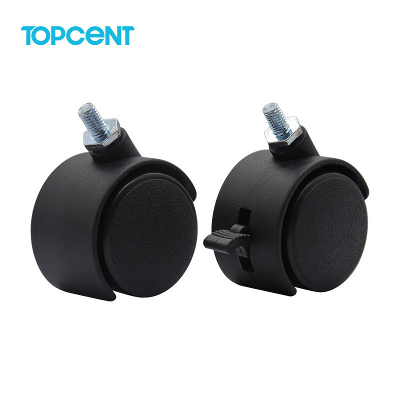 TOPCENT 2 Inch Nylon Plastic Replacement Caster Swivel Furniture Wheels Floor Protecting Office Chair Swivel Caster