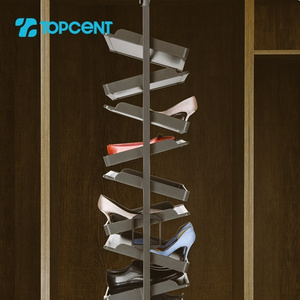 Topcent modern wardrobe accessories 360 degree revolving large storage capacity metal shoe rack