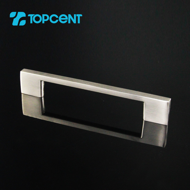 Topcent Solid Kitchen Cabinet Bar Pull Modern Thin Profile Drawer/Door Hardware Satin Nickel Aluminum Door Handle