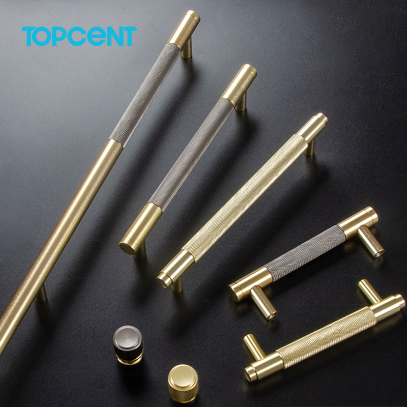 Topcent Zinc Alloy Long Black Gold Cabinet Pulls Door Knobs Furniture Wardrobe Decoration Kitchen Handles