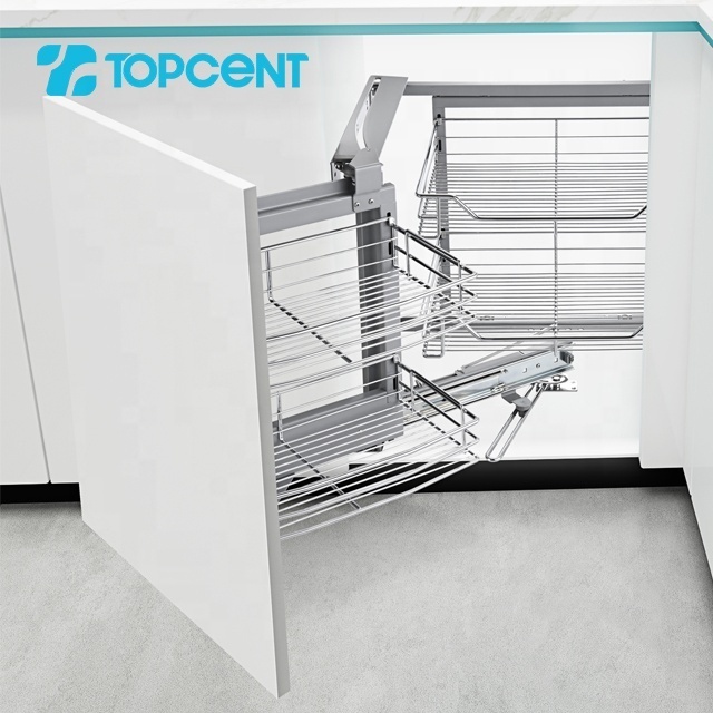 Topcent wholesale pull out kitchen drain cabinet corner wire drawer basket for kitchen