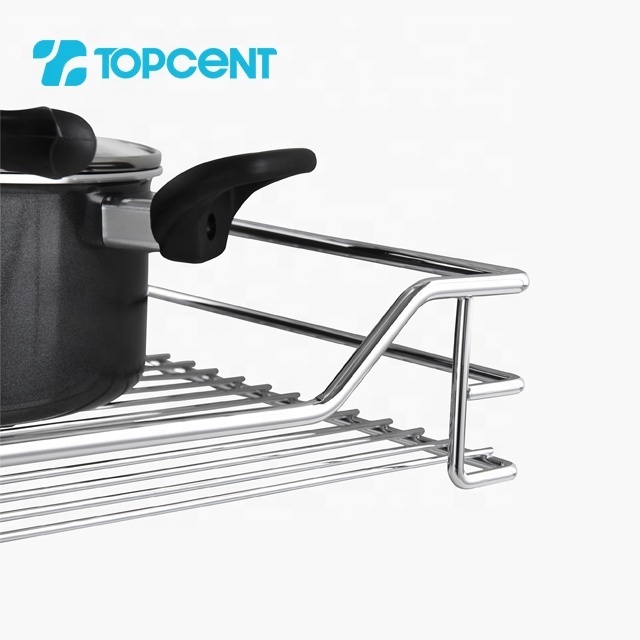 Topcent wholesale pull out kitchen drain cabinet corner wire drawer basket for kitchen