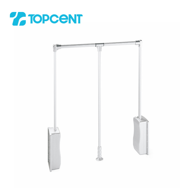 TOPCENT Hanging Clothes Wardrobe Lift Rail Organizer Storage System Pull Down Closet Rod