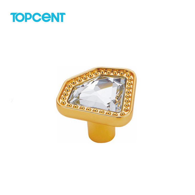 TOPCENT Zinc Alloy Hardware Diamond Clear Crystal Glass Pull Handle Knobs Furniture Door Drawer Cabinet Kitchen Bedroom Dresser