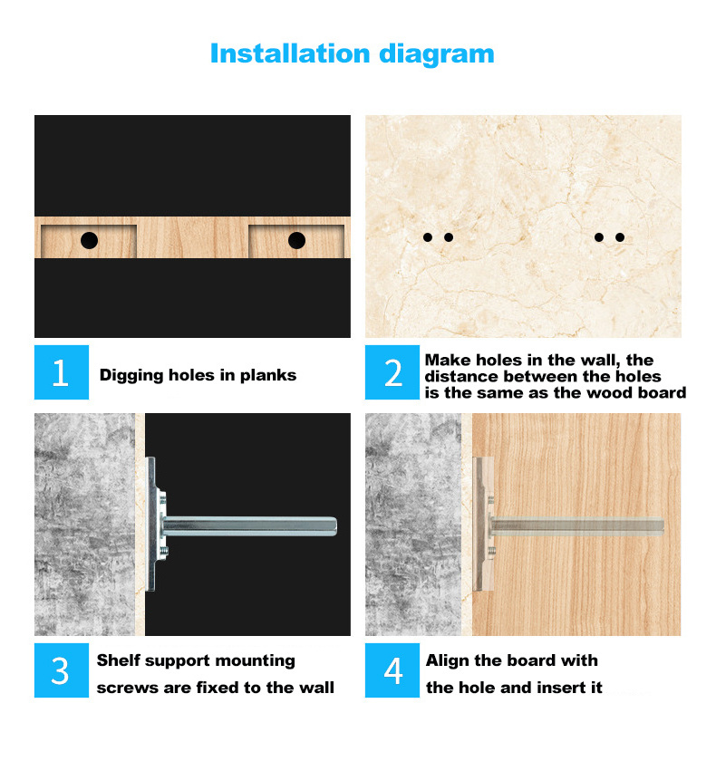 TOPCENT Furniture Fittings Invisible Floating Wooden Shelf Support Hidden Concealed Bracket Pin Support