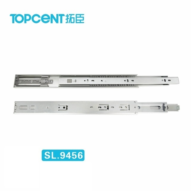 Topcent Push Open Touch Open Cabinet Drawer Slide Soft Close Ball Bearing Telescopic Channel Rails