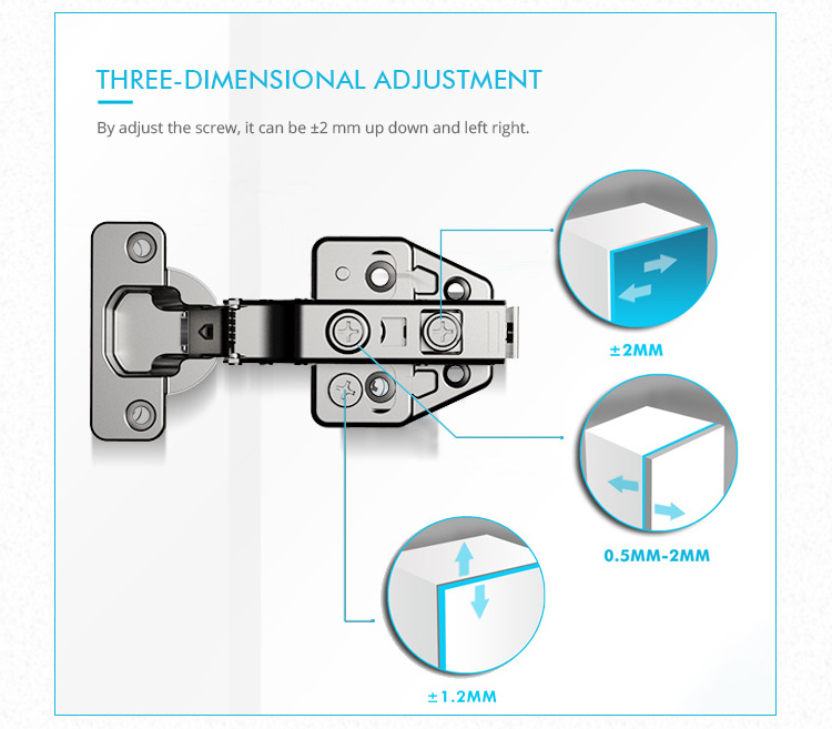 Topcent Heavy Duty Gate Hydraulic Cabinet Hinge Cabinet Door Hinge Soft Close 3d Kitchen Hinges with CH.9178