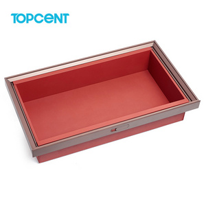 Topcent Wardrobe Leather Slide Out Clothes Storage Basket