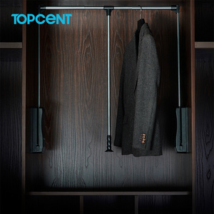 Topcent Hanger Lift Large Pull-Down Closet Wardrobe Pull Down Wardrobe Rail Lift with Adjustable Width