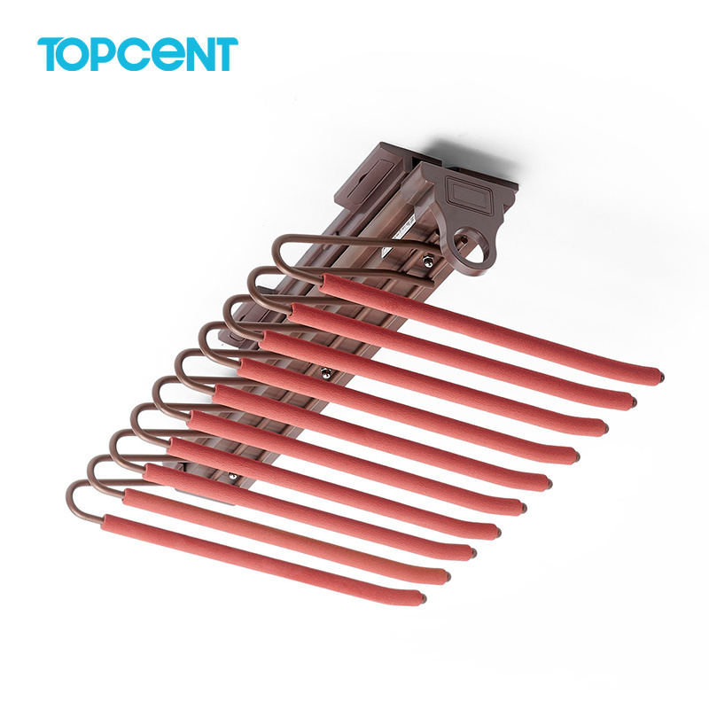 Topcent Top Mounted Push and Pull Multi-Function Trousers Racks Closet Organizer