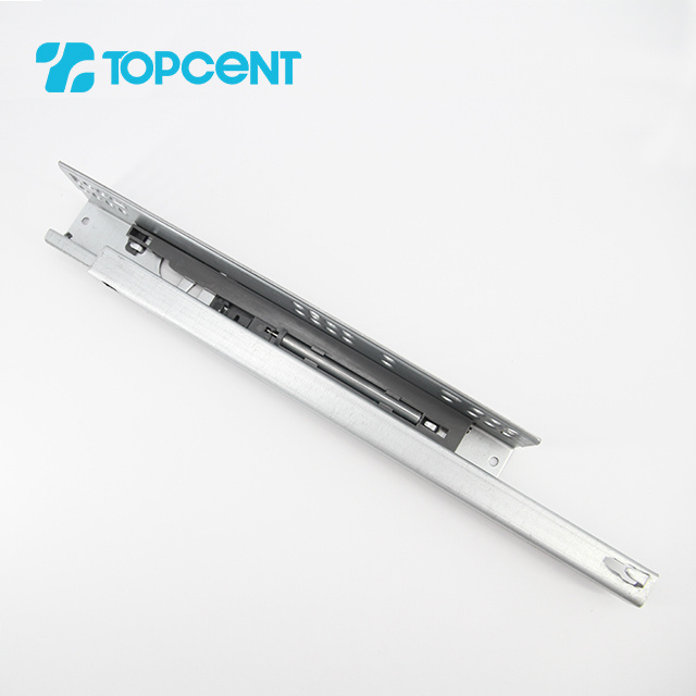 Topcent Cabinet Hydraulic Drawer Channel Soft Close Damper Telescopic Rails Push To Open Under mount Concealed Drawer Slide