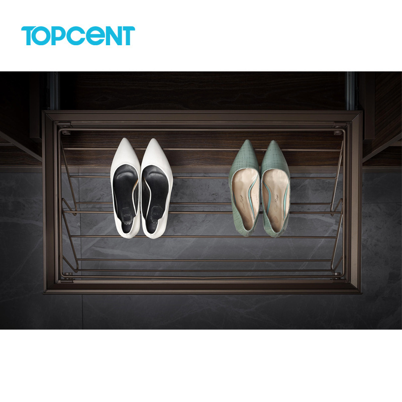 Topcent Wardrobe Accessories Pull Out Metal Sliding Shoe Rack