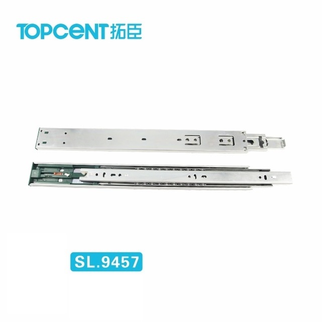 Topcent Push Open Touch Open Cabinet Drawer Slide Soft Close Ball Bearing Telescopic Channel Rails