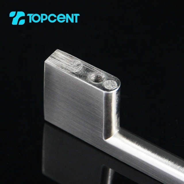 Topcent Solid Kitchen Cabinet Bar Pull Modern Thin Profile Drawer/Door Hardware Satin Nickel Aluminum Door Handle