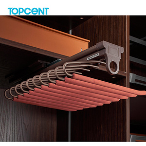 Topcent Top Mounted Push and Pull Multi-Function Trousers Racks Closet Organizer