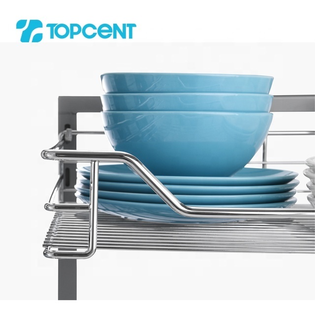 Topcent wholesale pull out kitchen drain cabinet corner wire drawer basket for kitchen