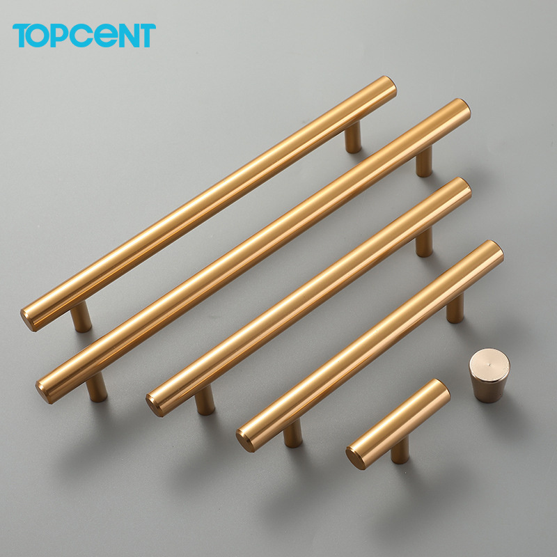 TOPCENT Furniture Hardware Handles Regular Modern Fancy Gold Decorative Kitchen Aluminum Alloy Door Cabinet Handles And Pull