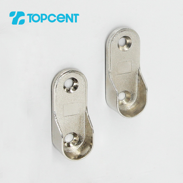 Tocpent Closet Wardrobe Hanging Rail Rod End Support Flange Socket Tube Bracket Support Holder