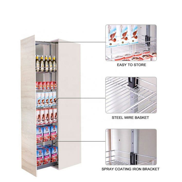 Topcent Soft Close Larder Unit food Tall Pantry in Kitchen furniture cabinet for big storage