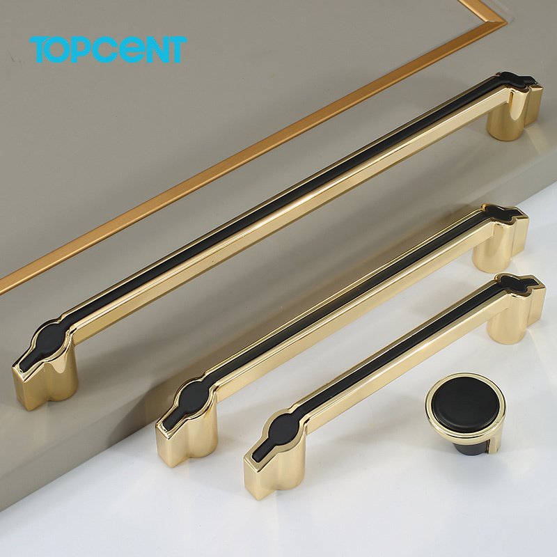 Topcent Furniture Handles Home Hardware Zinc Alloy Modern Cabinet Knob Pulls Drawer Door Handle