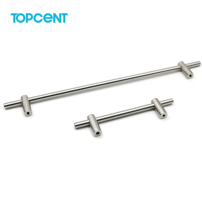 TOPCENT Cabinet Pulls Hardware Brushed Nickel Square Bar Drawer Door Handles