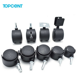 Topcent Furniture Hardware Office Chair Transparent Pu Caster Wheel 3 Inch Swivel Rubber Caster