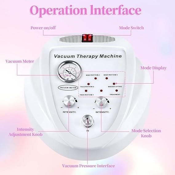 Multifunctional Vacuum Therapy Machine With Cupping Sets Scraping Massager For Body Shape And Facial And Breast Care