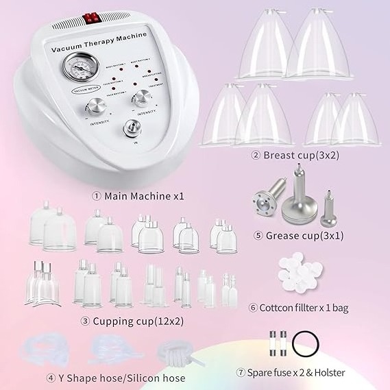 Multifunctional Vacuum Therapy Machine With Cupping Sets Scraping Massager For Body Shape And Facial And Breast Care