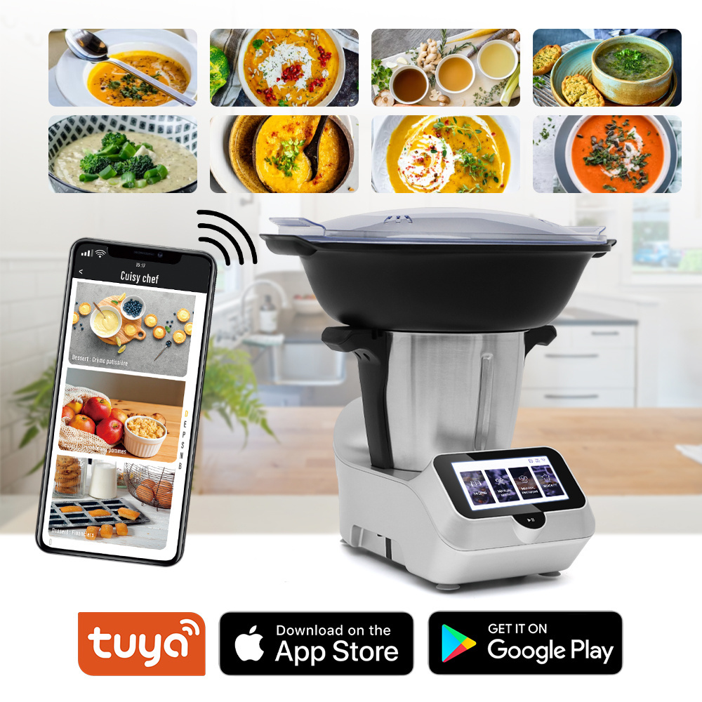 Cooking food Smart Multifunctional Food Processor,WiFi Built-In,All in 1,Blending,Steaming,Weighing,Mixing,Robot de cocina