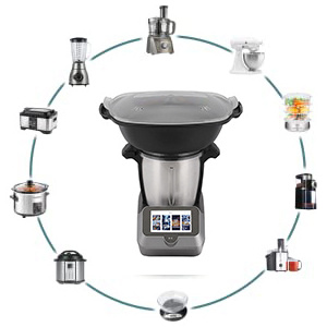 Kitchen Food Processor Robot Smart All-In-One Cooker,Chopper,Steamer,Juicer,Blender,Boil,Knead,Weigh, ,App Control