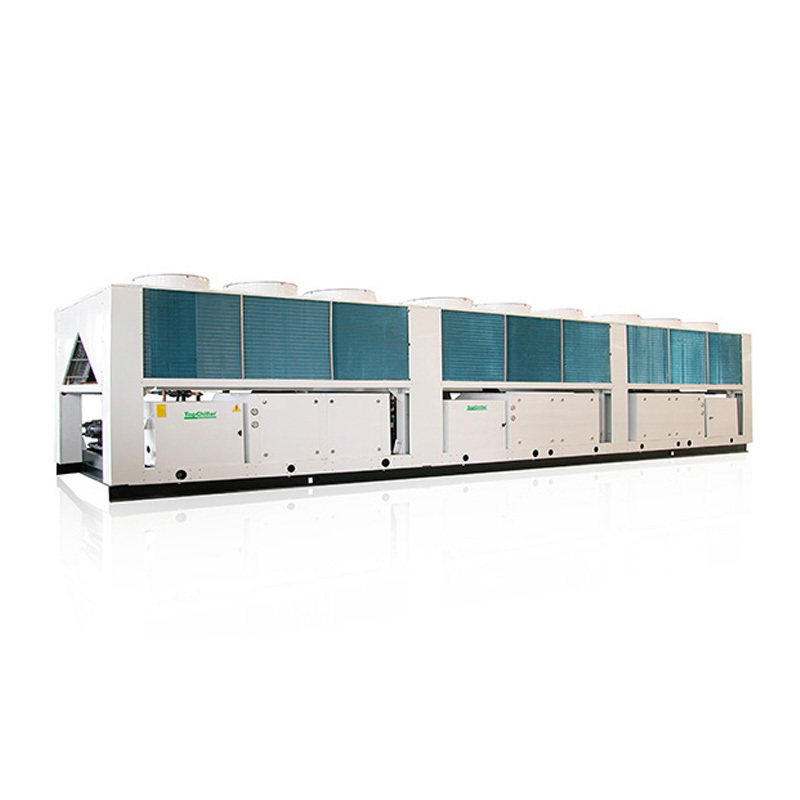 High Cooling Efficiency Two Hanbell Screw Compressor 600kw 200 Ton Industrial Stationary Air-Cooled Water Chillers