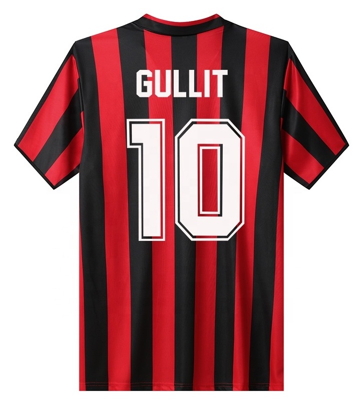 retro football jersey 1988-89 AC milan home jersey AC Milan shirt with number 10 Gullit 9 van Basten Rijkaard on it