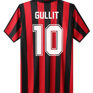 retro football jersey 1988-89 AC milan home jersey AC Milan shirt with number 10 Gullit 9 van Basten Rijkaard on it