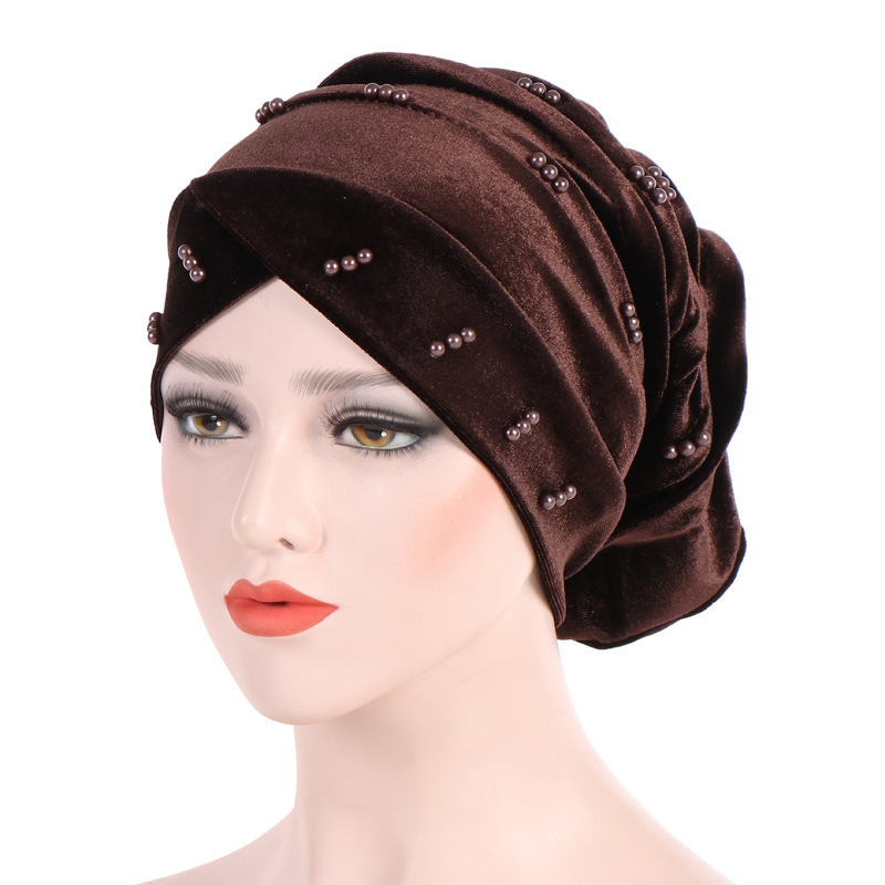 fabric islamic muslim African women ladies velvet turban hat