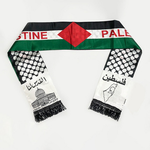 Women Men custom  5.51*53.14 inches Map of Palestine flag neck scarf