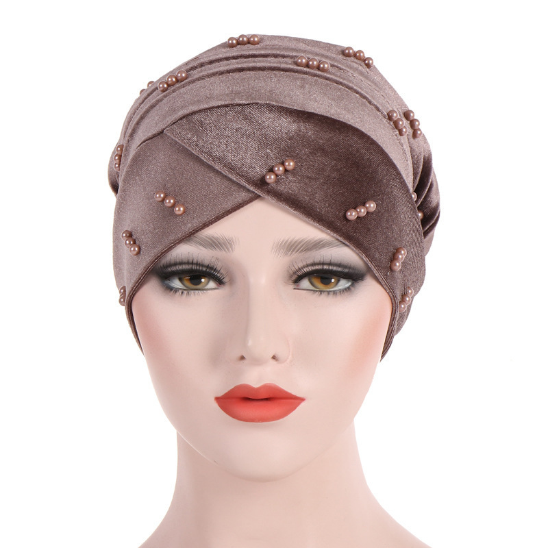 fabric islamic muslim African women ladies velvet turban hat