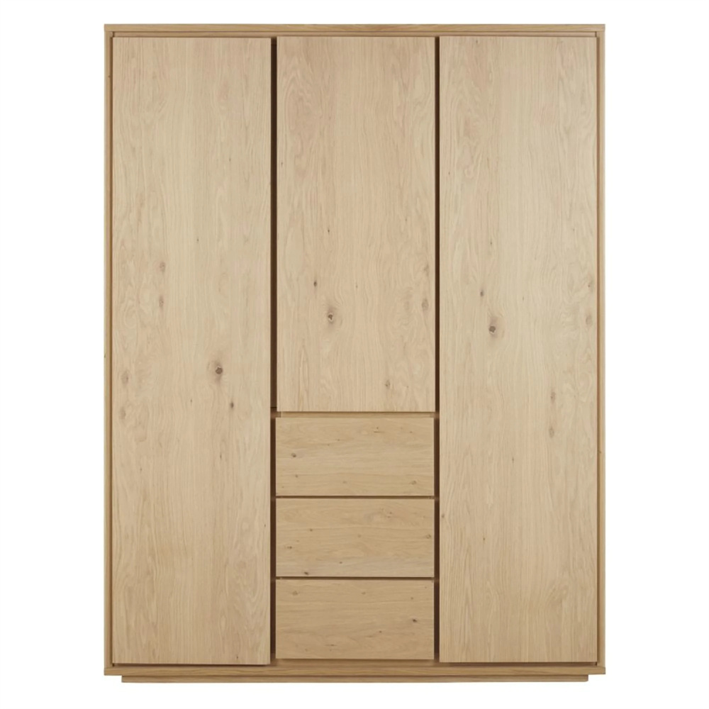 Modern Luxury Oak Renovation Home Furniture Solid Wood Almirah Furniture Bedroom Wardrobe