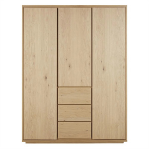 Modern Luxury Oak Renovation Home Furniture Solid Wood Almirah Furniture Bedroom Wardrobe