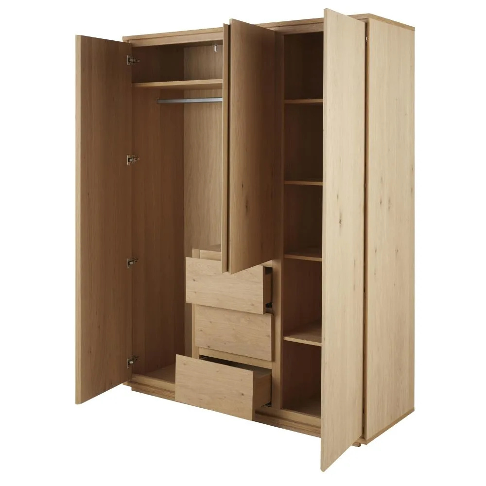 Modern Luxury Oak Renovation Home Furniture Solid Wood Almirah Furniture Bedroom Wardrobe