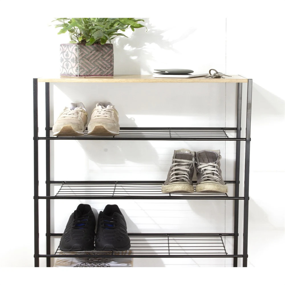 Wooden High-End Two-Tier Cabinet Shoe Rack Display For Boutique and Display