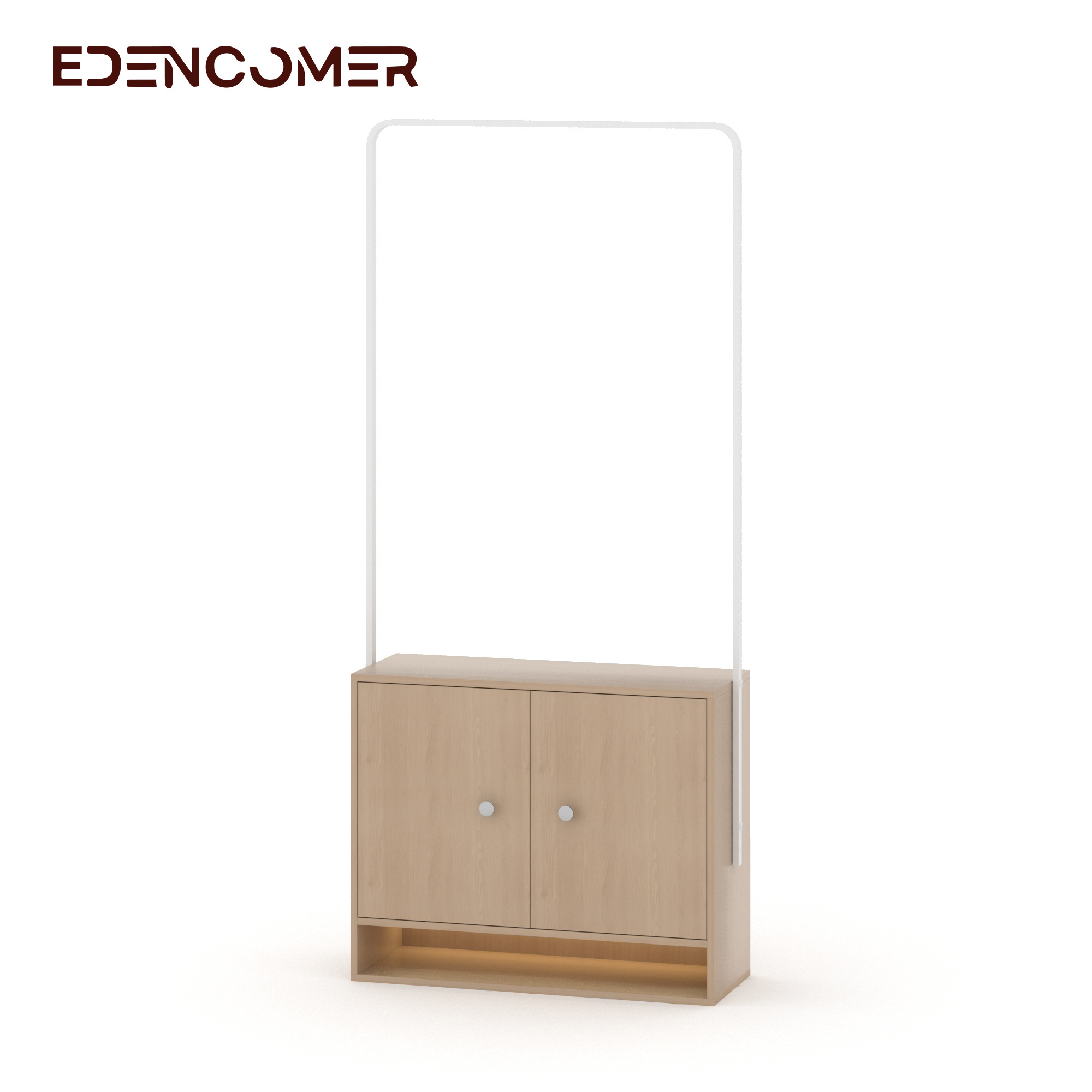 Edencomer Scandinavian Design Minimalist Style Meubles De Maison Wooden Shoe Cabinet with Hall Tree for Entry Room