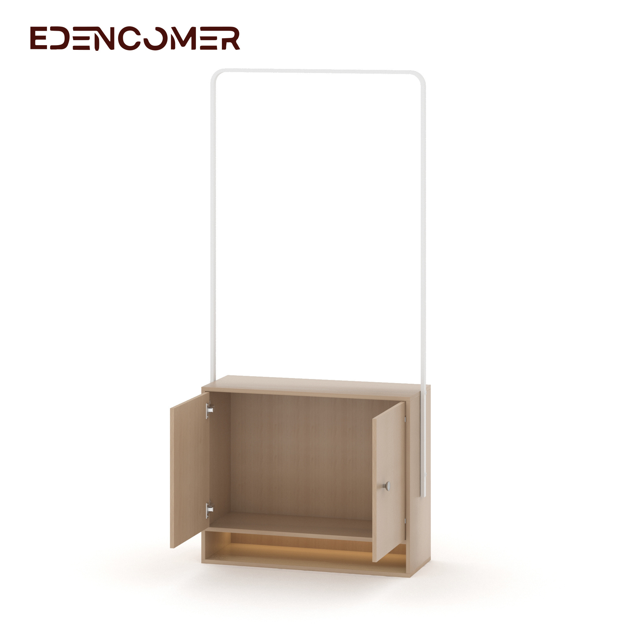 Edencomer Scandinavian Design Minimalist Style Meubles De Maison Wooden Shoe Cabinet with Hall Tree for Entry Room