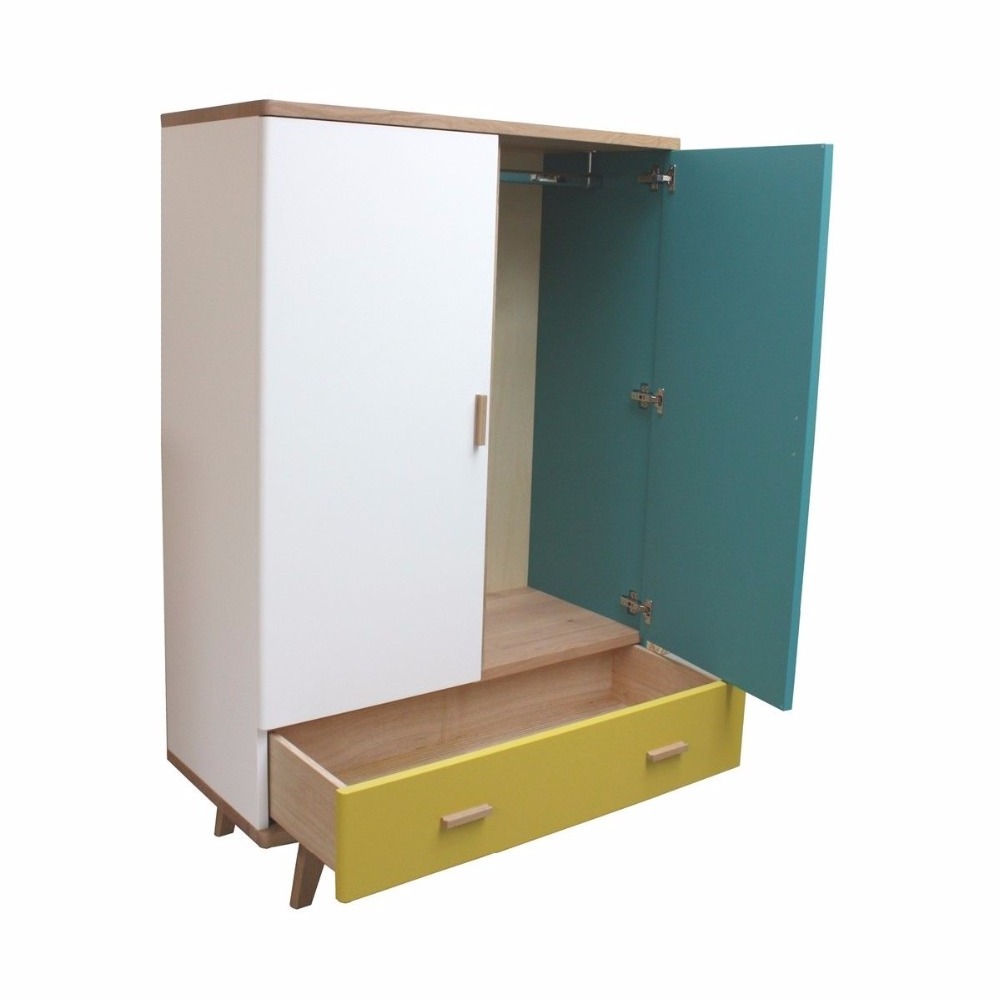 Trade assurance Factory supply Colorful Kid wardrobe price kids cupboard wardrobe Kids Clothes Cabinet