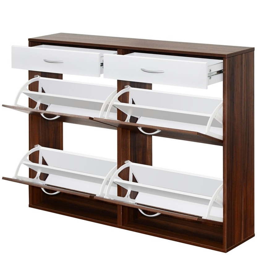 2023 New Design Hot Sale Cheap shoe cabinet with 3 flap drawers and storage shelf Wooden Furniture Large Storage